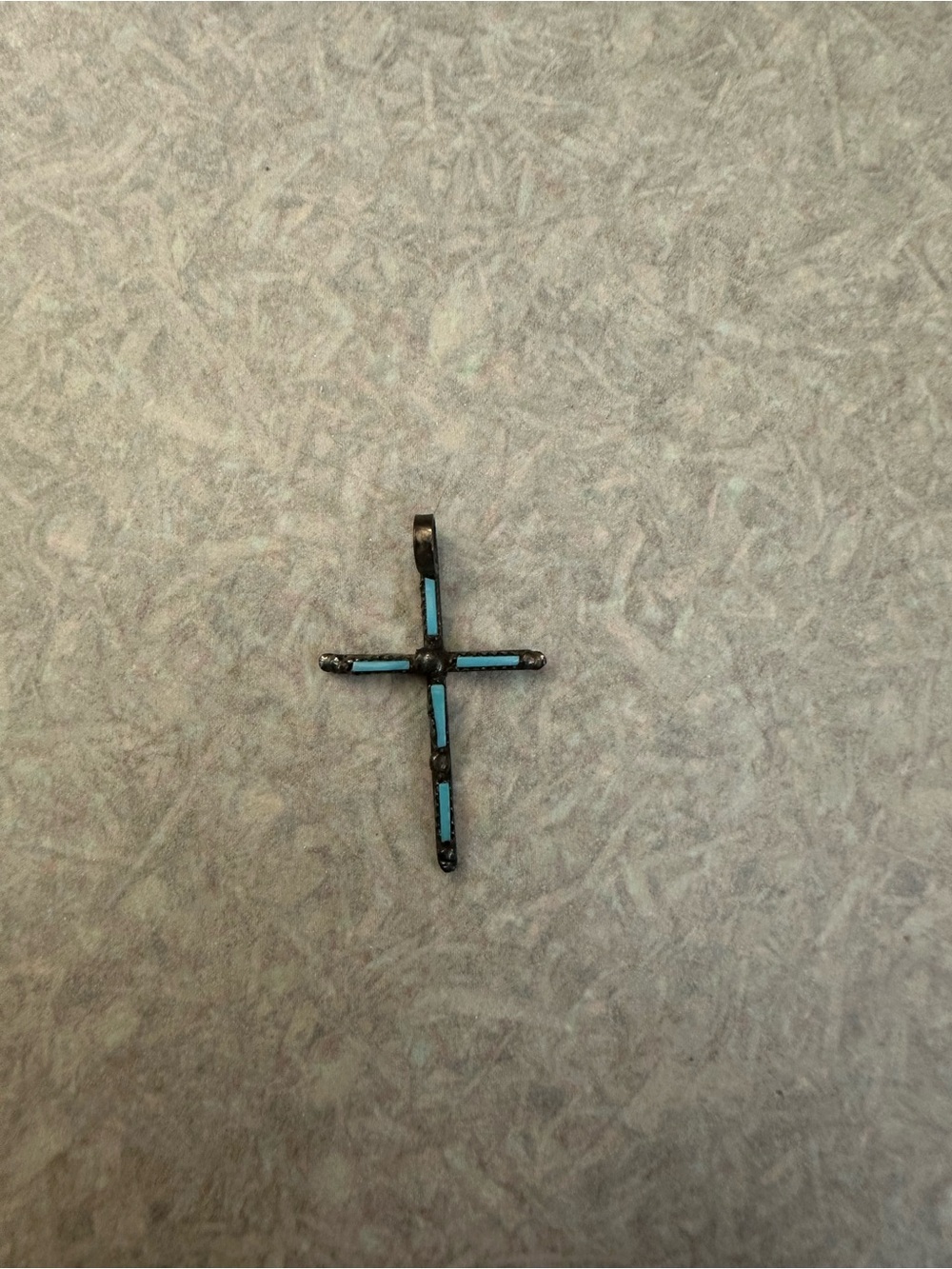 Turquoise Inlay Cross Pendant for Necklace